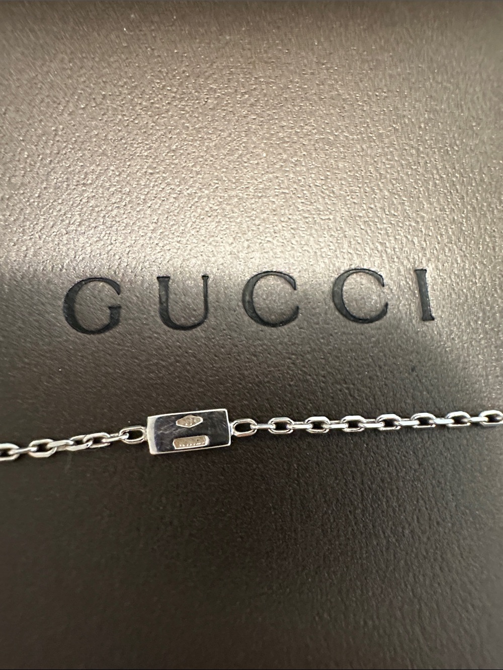 Authentic Gucci G logo cube blue topaz necklace